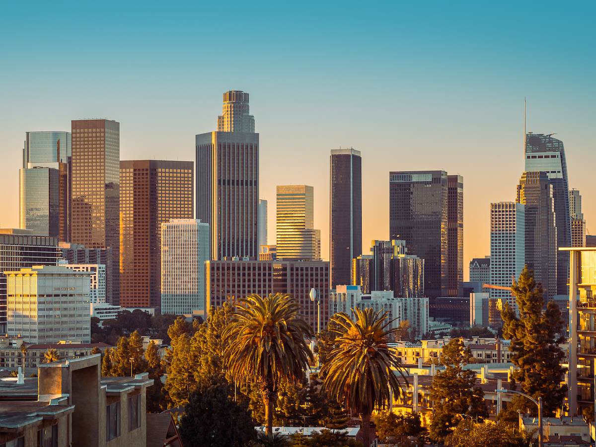 The Skyline Of Los Angeles During Sunset