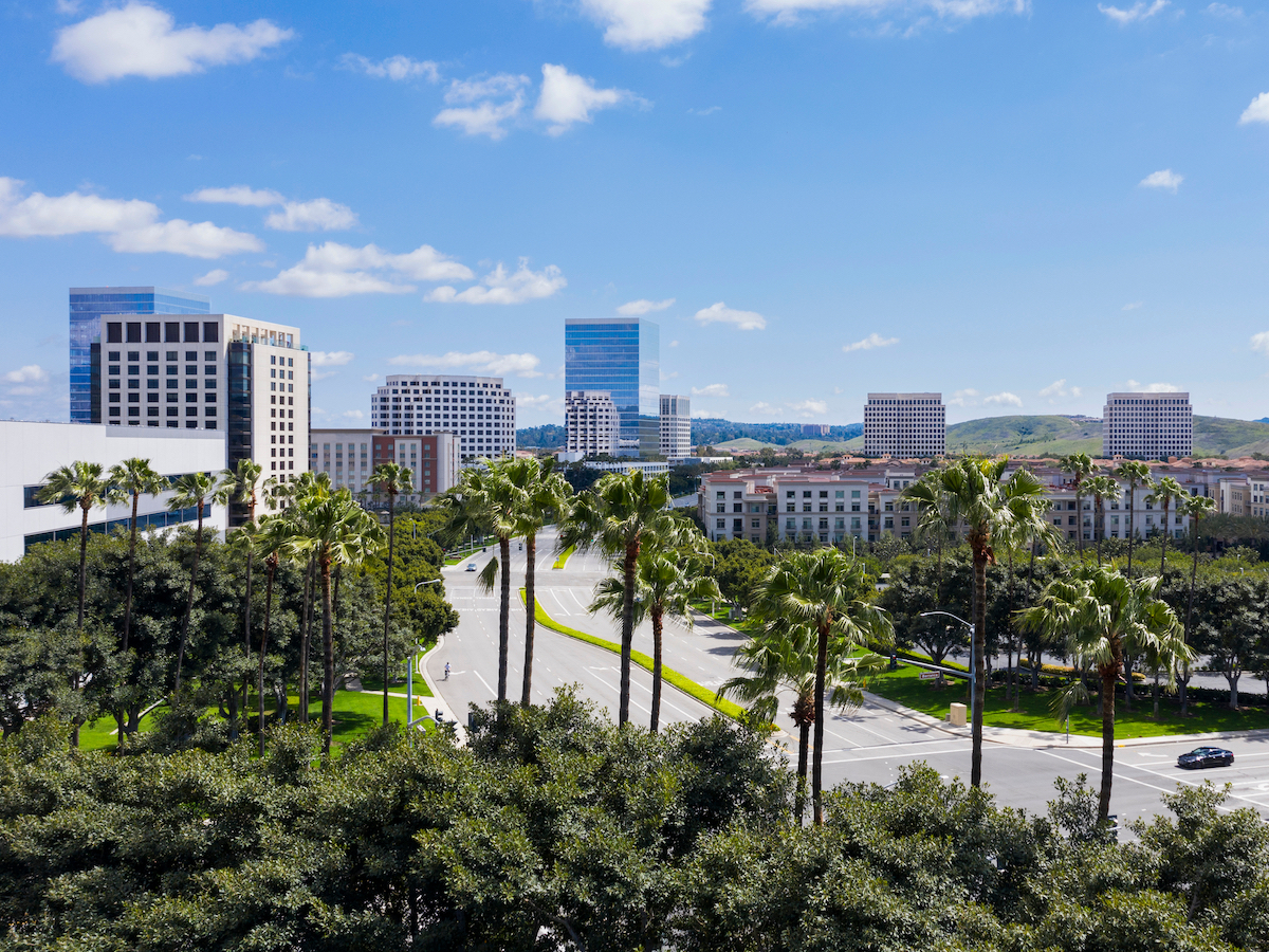 Aerial,view,of,the,downtown,irvine,,california,skyline.
